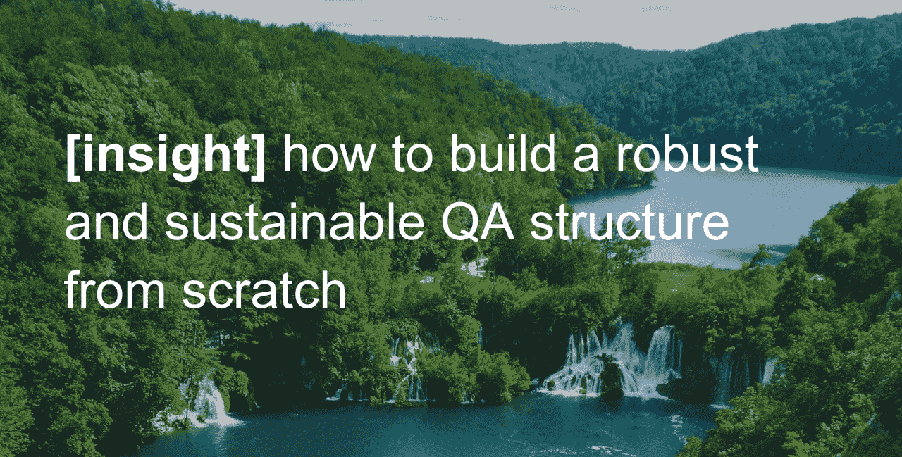 how to build a robust and sustainable quality assurance structure from scratch